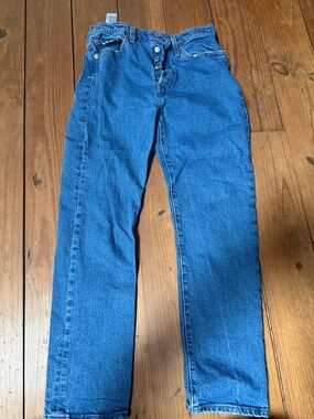 Levi's Premium 501 Jeans W29 L28 Medium Wash Button Fly Cropped